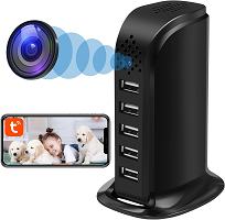 USB-OAタップ型カメラ「WiFiスマホ遠隔操作/高画質フルHD/動体検知/繰返し録画」